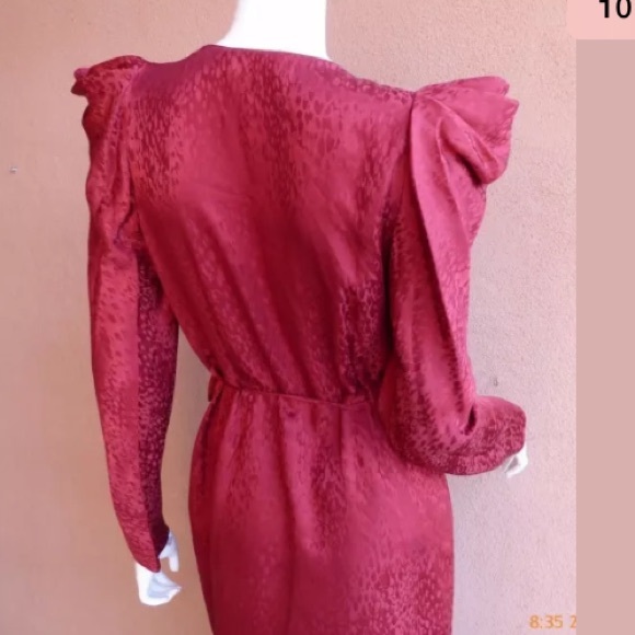 A.L.C. Carolina Puff Shoulder Silk Jacquard Dress - Picture 6 of 6